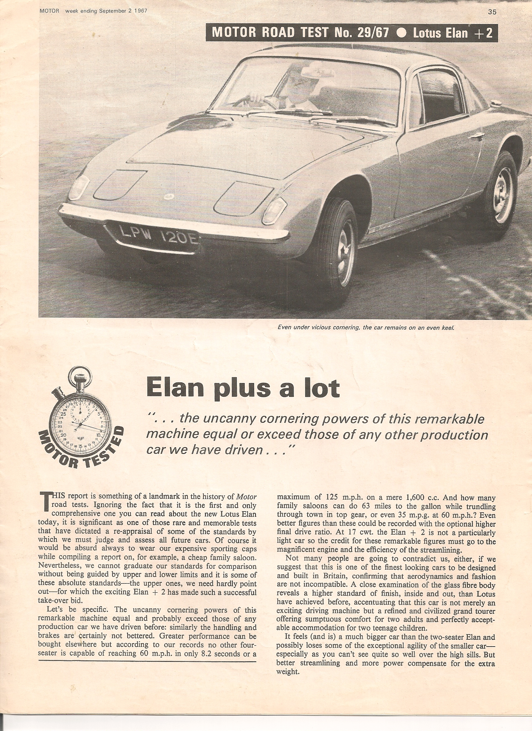 Motor magazine road test front page
