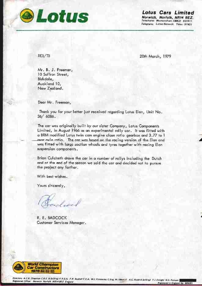 letter from lotus